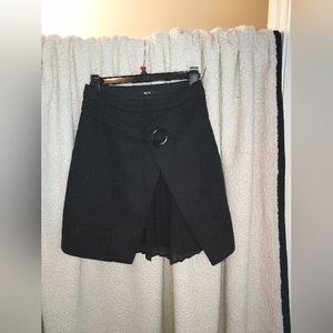 Black wool formal skirt